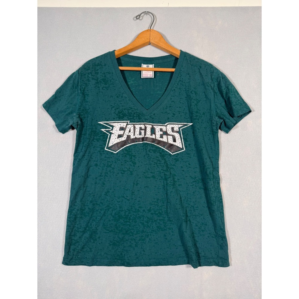 PINK Victoria's Secret NFL Philadelphia‎ Eagles Rhinestone Y2K V-Neck Tee XS